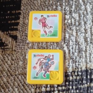 Free Add-on New Nutella Soccer Vintage Yellow Puzzle Toys - Set Of 2